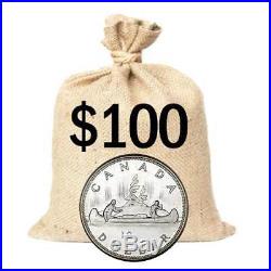 $100 Face Value Bag Canada Silver Dollar Random Year 80% Junk Silver Coins