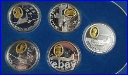 10 Coin Aviation Series Sterling Silver Set With 24-Karat Gold RCM