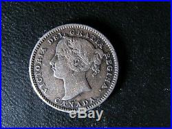 10 cents 1883H Canada small silver coin Queen Victoria c ¢ dime F-15