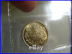10 cents 1916 Canada ICCS MS-63 King George V silver coin 10c 10¢ dime