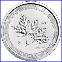 10 oz 2017 Royal Canadian Mint Magnificent Maple Leaves Silver Coin