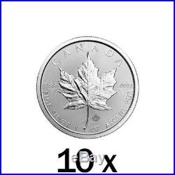 10 x 1 oz 2018 Silver Maple Leaf Coin RCM Royal Canadian Mint