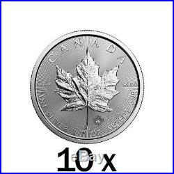 10 x 1 oz Silver Maple Leaf Coin Royal Canadian Mint