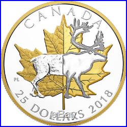 18359 2018'Caribou Timeless Icons' Piedfort Proof $25 Silver Coin 1oz. 9999 F