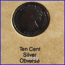 1837-1901 Canada Victoria Coins Collection. Total Coins, 10. 8 Silver +2 Copper