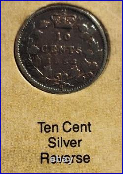 1837-1901 Canada Victoria Coins Collection. Total Coins, 10. 8 Silver +2 Copper