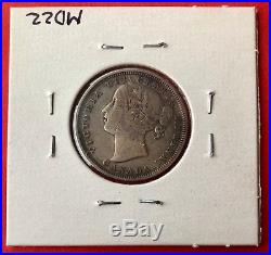 1858 20 Cents Canada Silver Twenty Cent Coin $120 VG-10