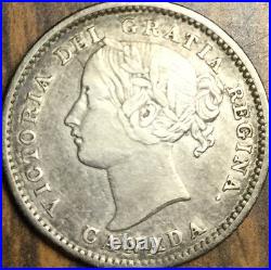 1858 Canada Silver 10 Cents Coin