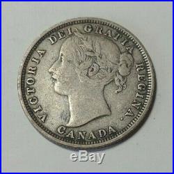 1858 Canada Silver 20 Cents Coin RARE VF