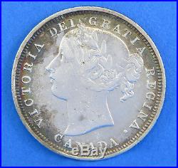 1858 Queen Victoria Canadian 20 Cent Coin Sterling Silver Canada