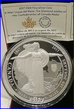 1867-2017 $100 10OZ Silver Coin Canada Confederation Medals 1927 Diamond Jubilee
