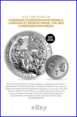 1867- 2017 Canada 10 oz Pure Silver Coin The 1867 Confederation Medal. PRE-SALE