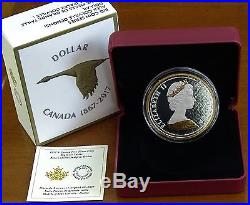 1867-2017 Canada 150 GOOSE GOLD Plated FINE SILVER ONE DOLLAR COIN withBox & COA