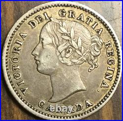 1870 CANADA SILVER 10 CENTS COIN Narrow 0/0