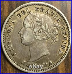 1870 CANADA SILVER 10 CENTS COIN Narrow 0/0