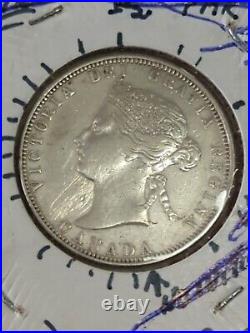 1870 Canada 25-cents 925 Silver Coin Quarter Uncertified Circulated
