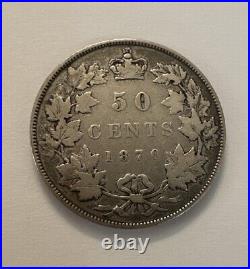 1870 Canada 50 Cents Silver Coin LCW Victoria