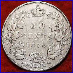 1870 Canada Silver 50 Cents Foreign Coin Free S/H