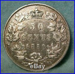 1870 Canada Silver 50 Fifty Cents EF Canadian Coin