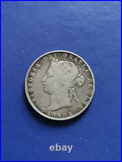 1870 LCW CANADA Half Dollar 50 Cents Silver Coin Queen Victoria