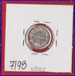 1871 H Canada Silver 10 Cent Ten Dime Coin 7198 AU 58 T$800