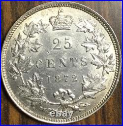 1872 CANADA SILVER 25 CENTS COIN Fantastic example