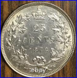 1872 CANADA SILVER 25 CENTS COIN Fantastic example