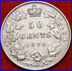 1872-H Canada Silver 50 Cents Foreign Coin Free S/H