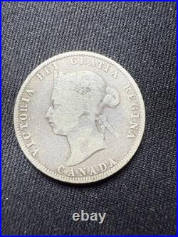 1872-H Large Canada 25 Cents Sterling Silver Coin Queen Victoria 1872-H Large Canada 25 Cents Sterling Silver Coin Queen Victoria