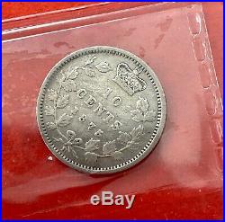 1875 H Canada 10 Cent Silver Coin Dime ICCS F-15 Key Date
