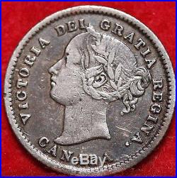 1875-H Canada Silver 10 Cents Foreign Coin Free S/H