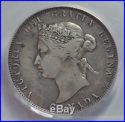 1875-H Canada Silver 25 Cents Coin PCGS VF-20 KEY DATE
