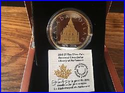 1876-2016 MC#2 Library of Parliament 2 oz Gold-Plated Renewed Silver Dollar Coin