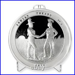 1876 Indian Treaty Medal Restrike 1oz Frost Proof 0.9999 Fine Silver Coin Canada