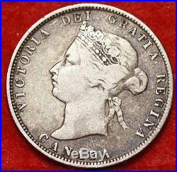 1880-H Canada Silver 25 Cents Foreign Coin Free S/H