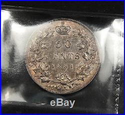 1881-H Canada Silver 50 Cent AU-55 ICCS High end Queen Victoria Rare Coin