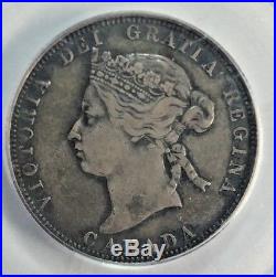 1882-H Canada Silver 25 Cents Coin PCGS XF-40