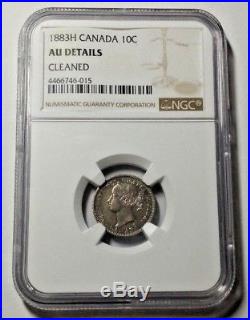1883H Canada Silver 10 Cents Coin NGC AU Details