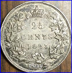 1883 Canada Silver 25 Cents Coin