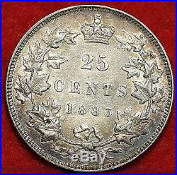 1883-H Canada Silver 25 Cents Foreign Coin Free S/H