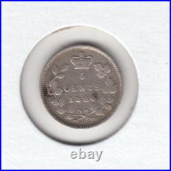 1884 Canada Silver Five Cent Coin