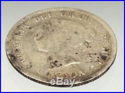 1884 Canada Small Five 5 Cents 925 Sterling Silver Canadian Circulated Coin B687