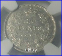 1885 Canada Silver 10 Cents Coin NGC XF Details RARE