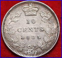1885 Canada Silver 10 Cents Foreign Coin Free S/H