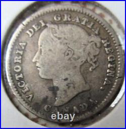 1885 Canada Silver Ten Cents Coin. KEY DATE BETTER GRADE Dime 10 cents 10c (JT)