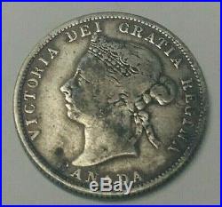 1886/7 LBE Canada Silver 25 Cents Coin RARE OVERDATE