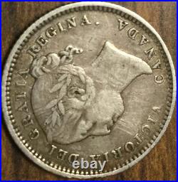 1886 CANADA SILVER 10 CENTS COIN Obv. 5 Large Pointed 6