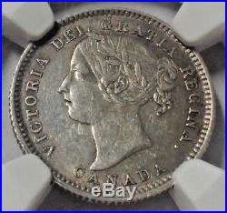 1887 Canada Silver 10 Cents Coin NGC AU-53 KEY DATE
