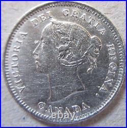 1888 Canada Silver Five Cents Coin. NICE GRADE (RJ162)