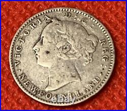 1888 Newfoundland Canada 10 Cent Silver Coin Nice Low Mintage